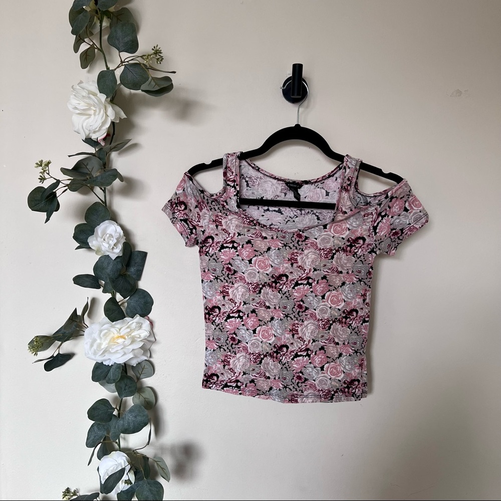 Forever 21 Floral Open Shoulder Top